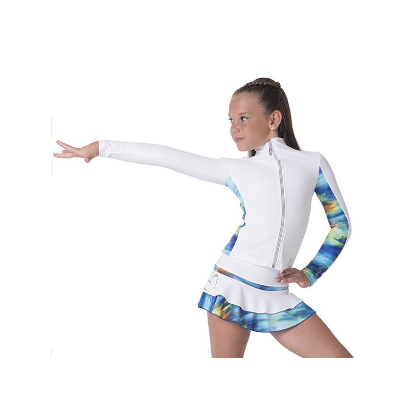 Veste de patinage artistique Thuono modèle Performance blanc-blu Veste de patinage artistique Thuono modèle Performance blanc-blu